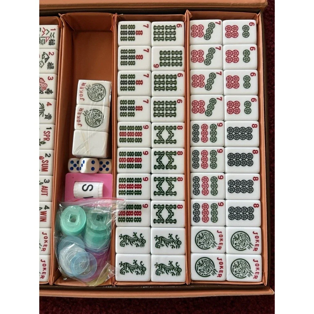 Lightweight Travel-Sized American Mahjong Set with 166 Tiles and Accessories